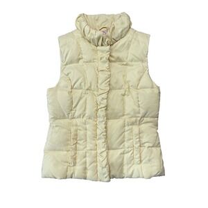 Lilly Pulitzer Goose Down Quilted Yellow Puffer Vest Women Sz S Floral Lining